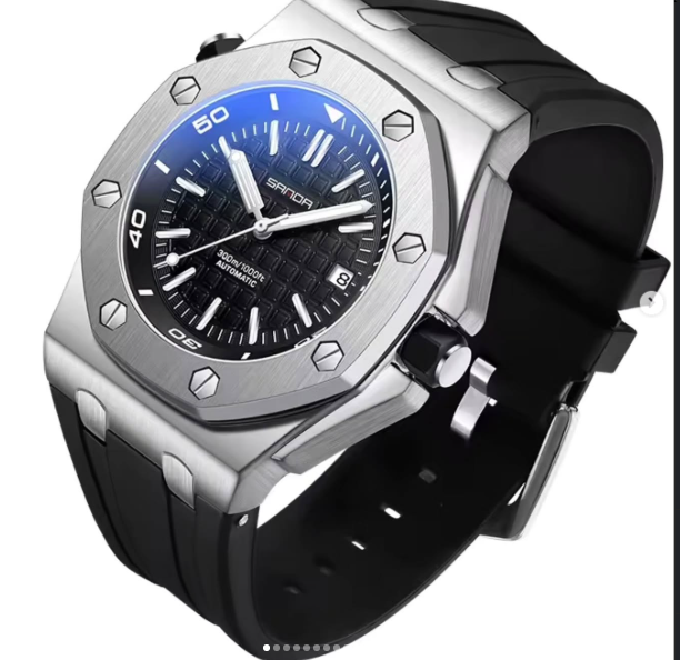 Silver watch for men.