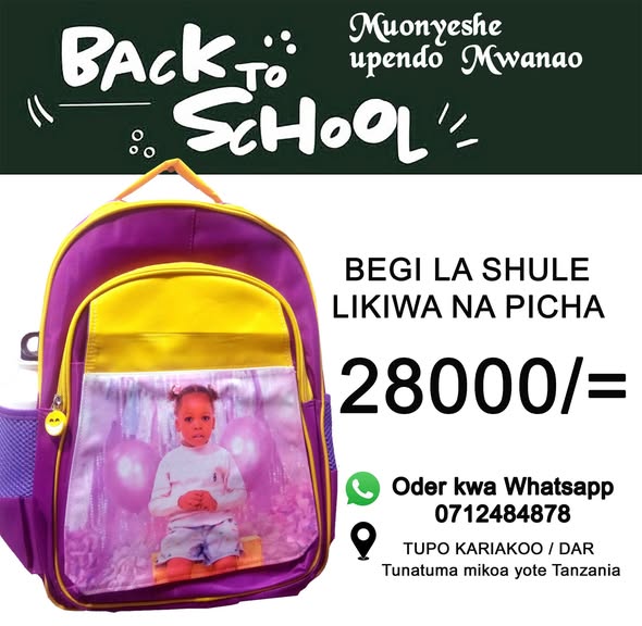 Mtengenezee Mwanao Chupa / Madaftari / Saa / Begi Zenye Picha Yake