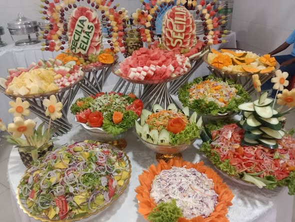 Tunatengeneza Salads and Fruits Decorations Karibuni Sana