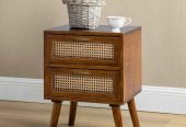Hardwood Rattan Bed Side